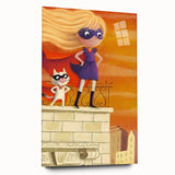 Superhero Girl Wall Art - Kids Room and Playroom Adventure Print