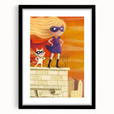 Superhero Girl Wall Art - Kids Room and Playroom Adventure Print