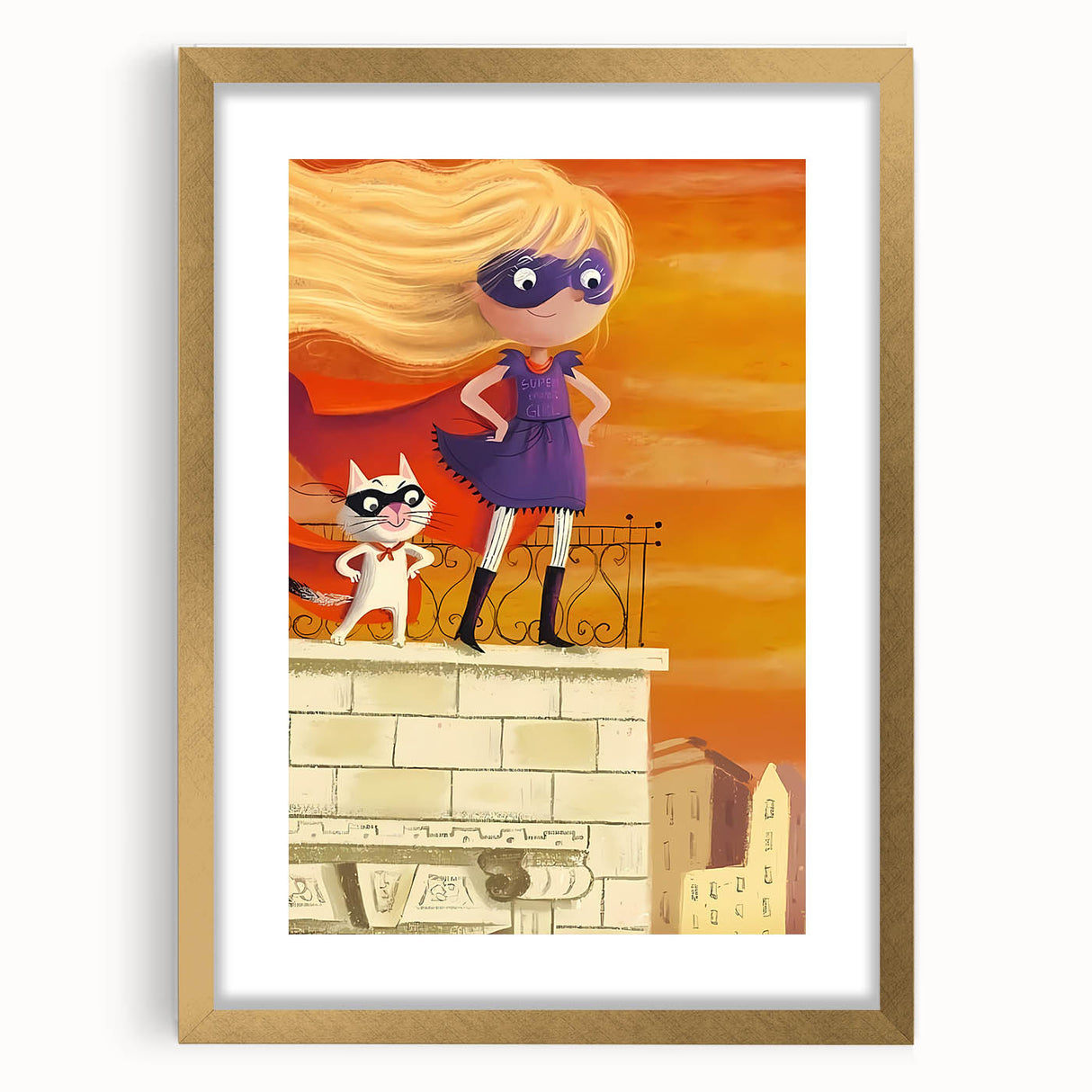 Superhero Girl Wall Art - Kids Room and Playroom Adventure Print