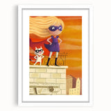 Superhero Girl Wall Art - Kids Room and Playroom Adventure Print