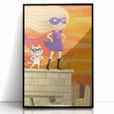Superhero Girl Wall Art - Kids Room and Playroom Adventure Print