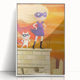 Superhero Girl Wall Art - Kids Room and Playroom Adventure Print