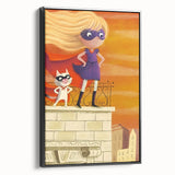 Superhero Girl Wall Art - Kids Room and Playroom Adventure Print