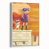 Superhero Girl Wall Art - Kids Room and Playroom Adventure Print