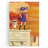 Superhero Girl Wall Art - Kids Room and Playroom Adventure Print