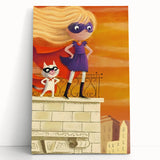 Superhero Girl Wall Art - Kids Room and Playroom Adventure Print