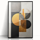 Elegant Dining Room Art Prints - Geometric Black & Gold Design