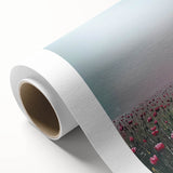 Abstract floral design on rolled canvas with vibrant colors, showcasing intricate patterns and textures, ideal for modern home decor, elegantly packaged in a protective cardboard tube.