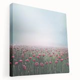 Stretched canvas artwork showcasing vibrant abstract floral designs in bold colors, highlighting intricate patterns and textures, perfect for modern home decor.