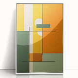 Framed minimalist abstract wall art in white acrylic, showcasing a modern design with soft geometric lines, perfect for contemporary home decor accents.