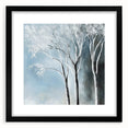Winter Trees Abstract Wall Art – Light Blue & Gray Canvas Print