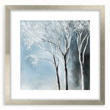 Winter Trees Abstract Wall Art – Light Blue & Gray Canvas Print