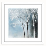 Winter Trees Abstract Wall Art – Light Blue & Gray Canvas Print