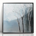Winter Trees Abstract Wall Art – Light Blue & Gray Canvas Print