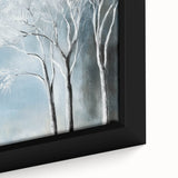 Winter Trees Abstract Wall Art – Light Blue & Gray Canvas Print