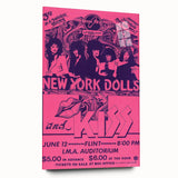 New York Dolls & KISS Concert Poster – Vintage 1970s Rock Art