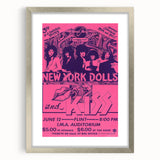 New York Dolls & KISS Concert Poster – Vintage 1970s Rock Art