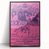 New York Dolls & KISS Concert Poster – Vintage 1970s Rock Art
