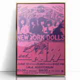 New York Dolls & KISS Concert Poster – Vintage 1970s Rock Art