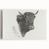 Animal Realism Art Print - Head of a Bull by Marie Rosalie Bonheur - Fine Detail Sketch