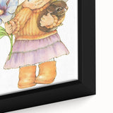 Vintage Girl and Bunny Wall Art - Nursery and Kids Room Print