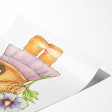 Vintage Girl and Bunny Wall Art - Nursery and Kids Room Print