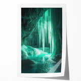 Vibrant rolled print showcasing a stunning landscape with intricate cave formations, ideal for home decor, packaged securely in a protective tube. Perfect for art enthusiasts and landscape lovers.