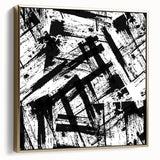 Bold Black and White Abstract Bedroom Wall Art – Framed & Canvas