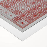 Modern Geometric Wall Art – Red and White Abstract Canvas