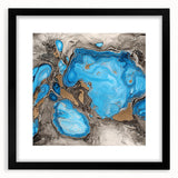 Abstract Blue & Brown Office Wall Art - Modern Corporate Decor