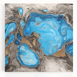 Abstract Blue & Brown Office Wall Art - Modern Corporate Decor