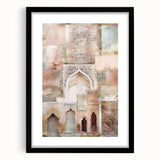 Abstract architecture wall art featuring a black frame and mat, showcasing geometric shapes and lines, perfect for modern home decor. Ideal for adding a contemporary touch to living spaces, offices, or galleries.