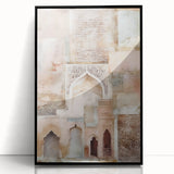 Framed abstract architecture wall art in black acrylic, showcasing modern geometric patterns. Perfect for contemporary home decor and office spaces.