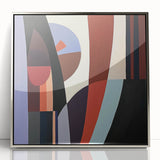 Framed abstract geometric acrylic art in silver tones, showcasing sharp angles and sleek lines, perfect for modern home decor or office spaces.