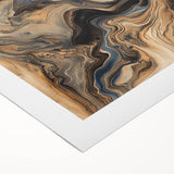 Abstract splatter art on rolled canvas showcasing vibrant colors like blue, orange, and yellow, designed for modern home decor, ideal for living rooms or art studios.