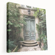 Side view of a large French door architecture print on stretched canvas, in neutral tones, suitable for kitchen wall art.