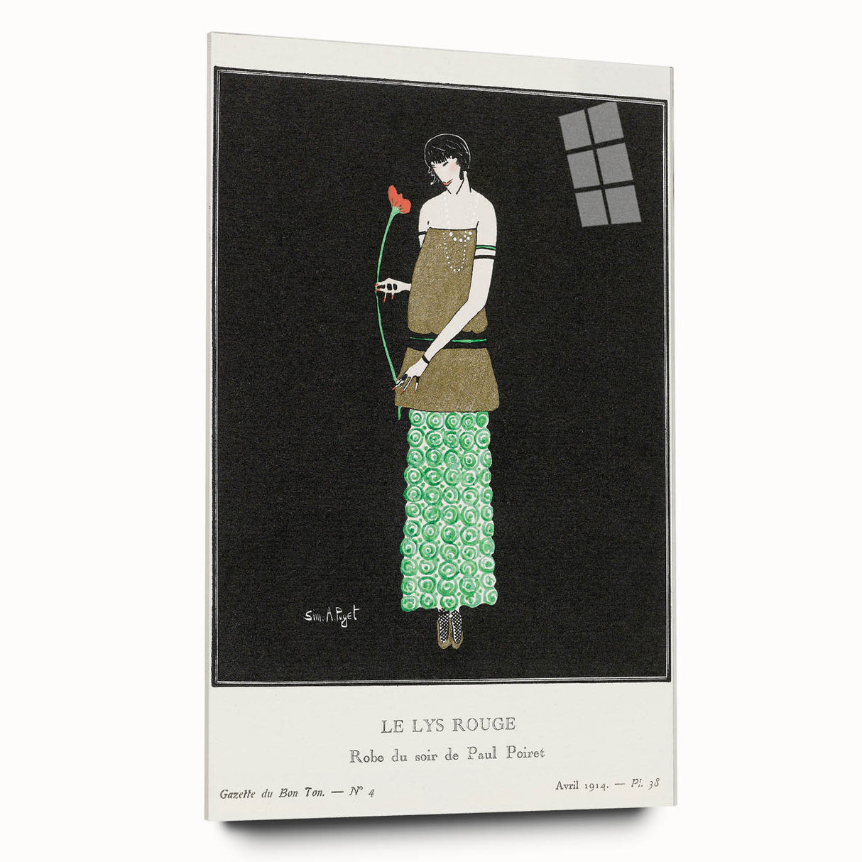 Elegant Art Deco Wall Art - Le Lys Rouge Fashion Illustration Print