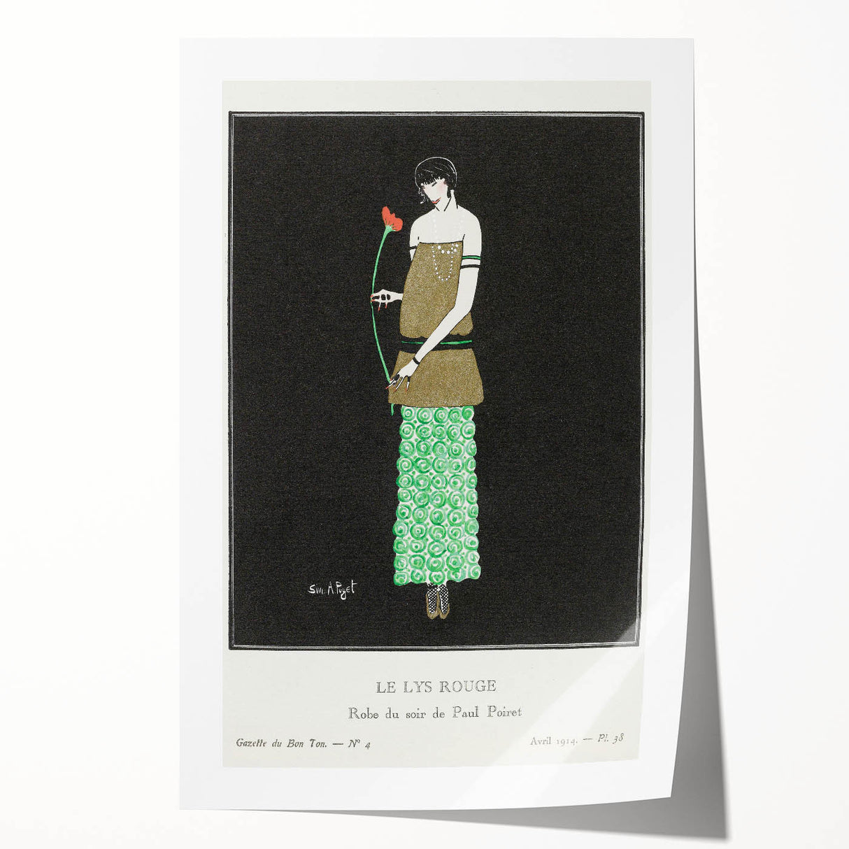 Elegant Art Deco Wall Art - Le Lys Rouge Fashion Illustration Print