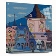 Expressionist Urban Scene – Vibrant Bern with Belltower Wall Art