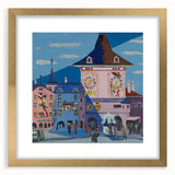 Expressionist Urban Scene – Vibrant Bern with Belltower Wall Art