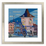 Expressionist Urban Scene – Vibrant Bern with Belltower Wall Art