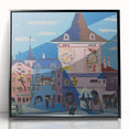 Expressionist Urban Scene – Vibrant Bern with Belltower Wall Art
