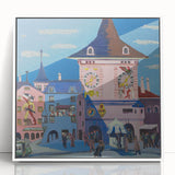 Expressionist Urban Scene – Vibrant Bern with Belltower Wall Art