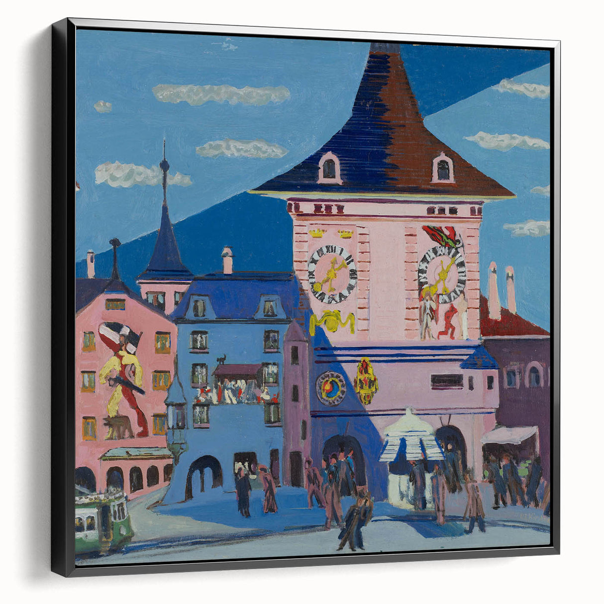 Expressionist Urban Scene – Vibrant Bern with Belltower Wall Art