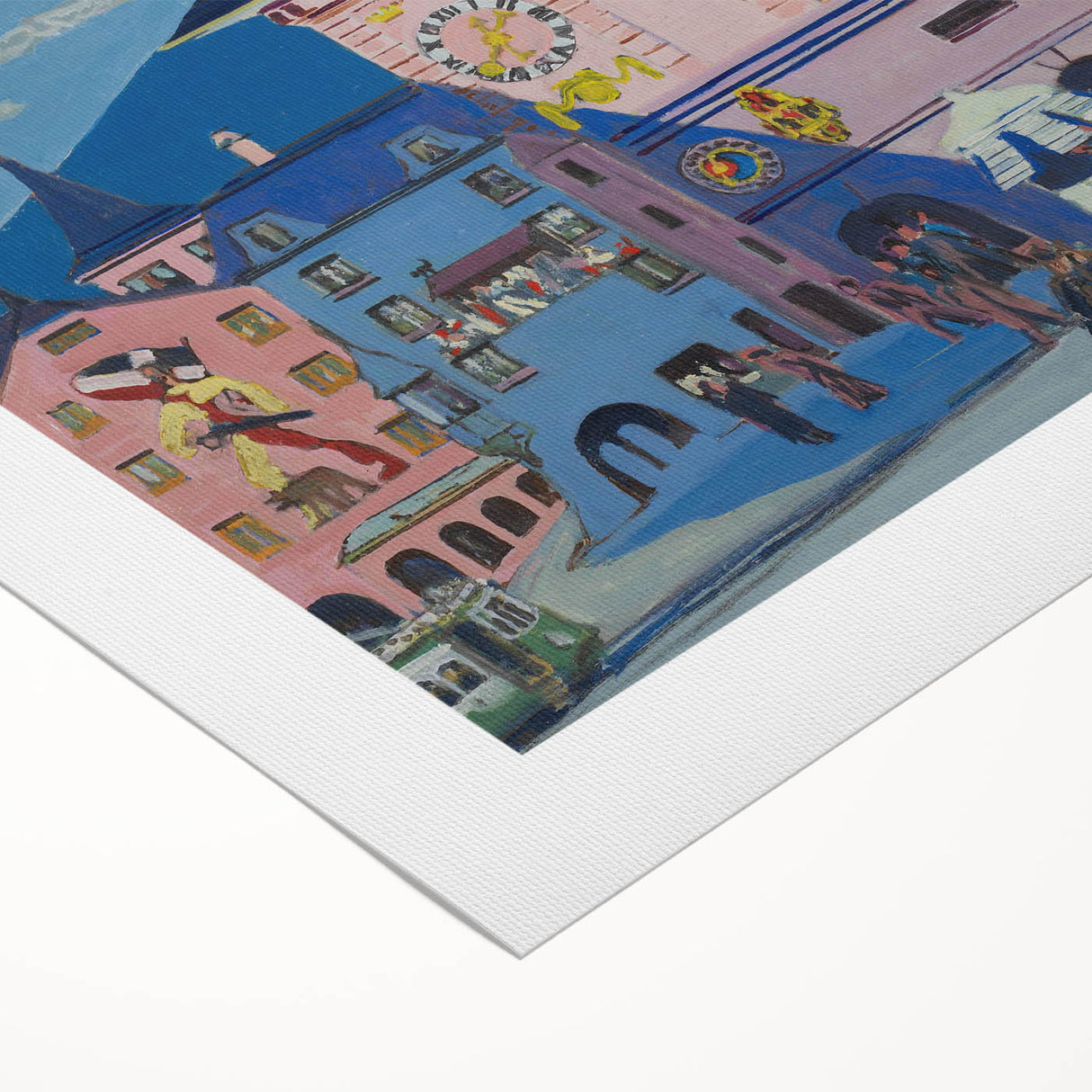 Expressionist Urban Scene – Vibrant Bern with Belltower Wall Art