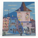 Expressionist Urban Scene – Vibrant Bern with Belltower Wall Art