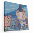 Expressionist Urban Scene – Vibrant Bern with Belltower Wall Art