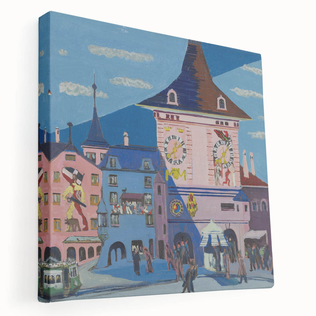 Expressionist Urban Scene – Vibrant Bern with Belltower Wall Art