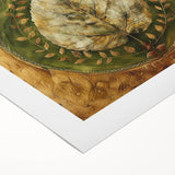 Rolled canvas artwork showcasing a vibrant floral design with intricate leaves, perfect for home decor. Comes securely packaged in a protective cardboard tube.