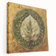 Stretched canvas wall art showcasing a vibrant floral and botanical design, featuring intricate leaves and colorful flowers, ideal for home decor enhancement.